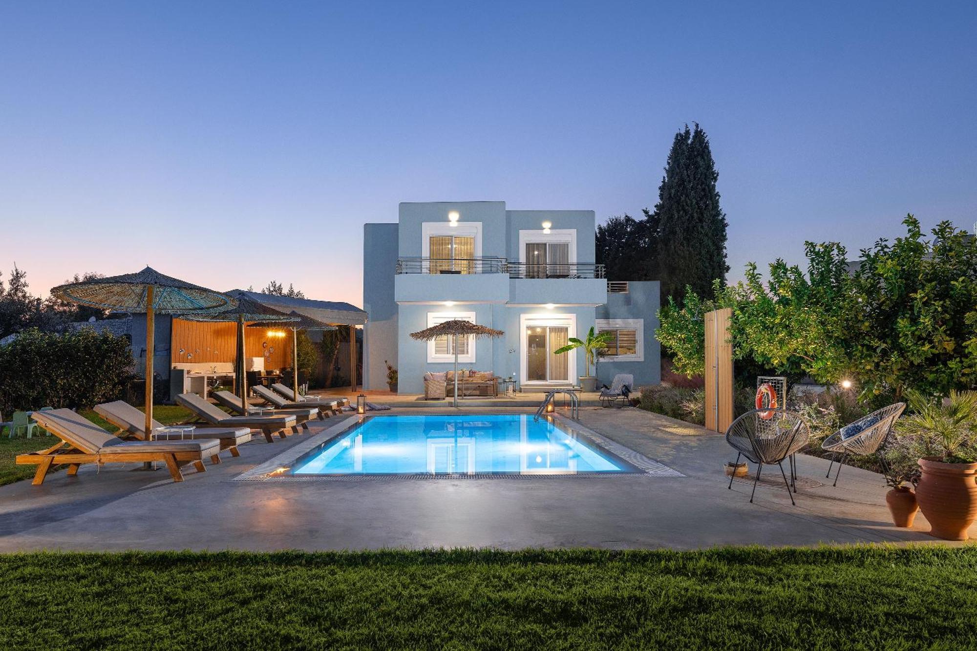 Ethria Pool Villa With Heated Jacuzzi Afantou Exteriör bild