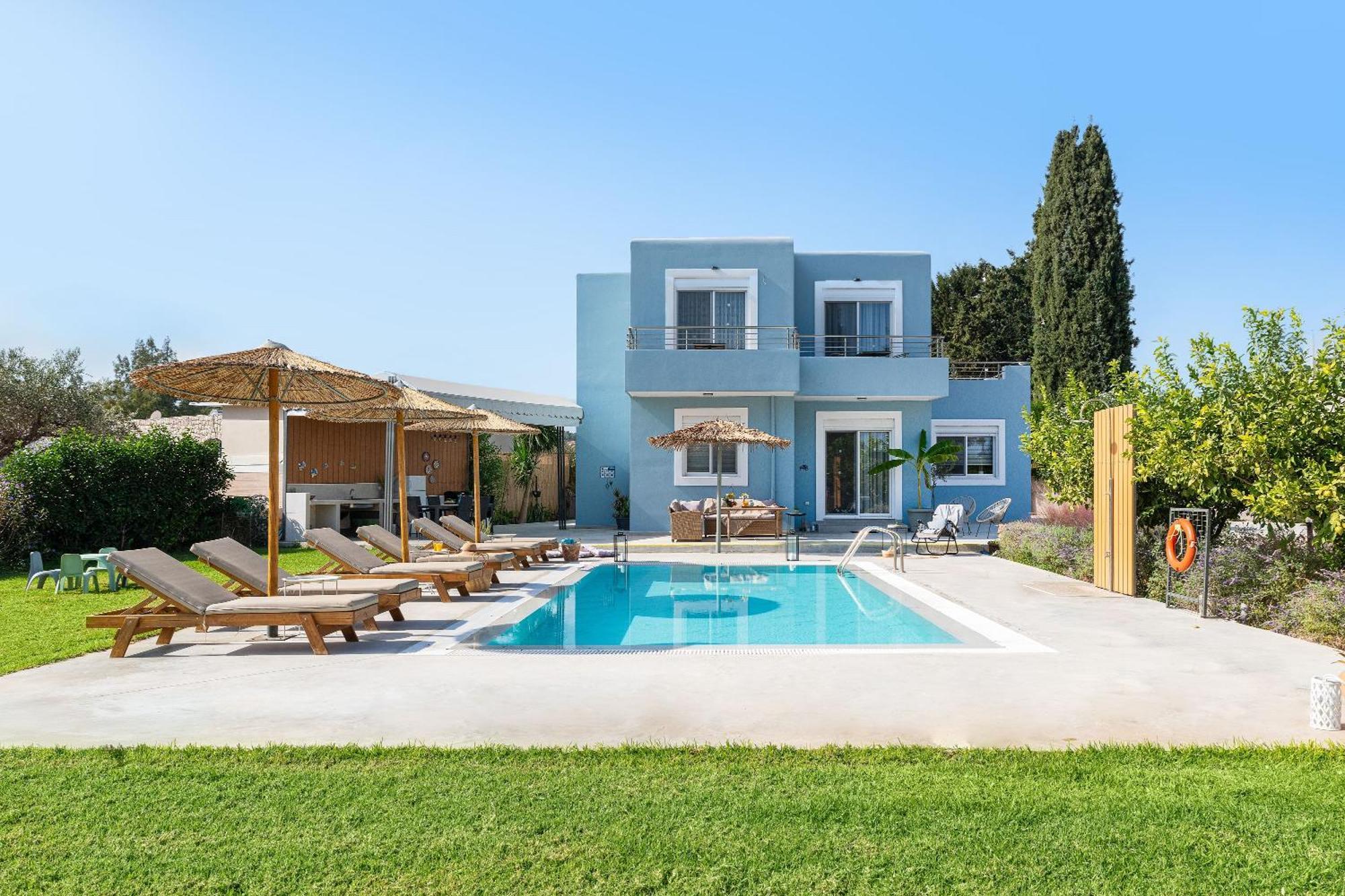 Ethria Pool Villa With Heated Jacuzzi Afantou Exteriör bild