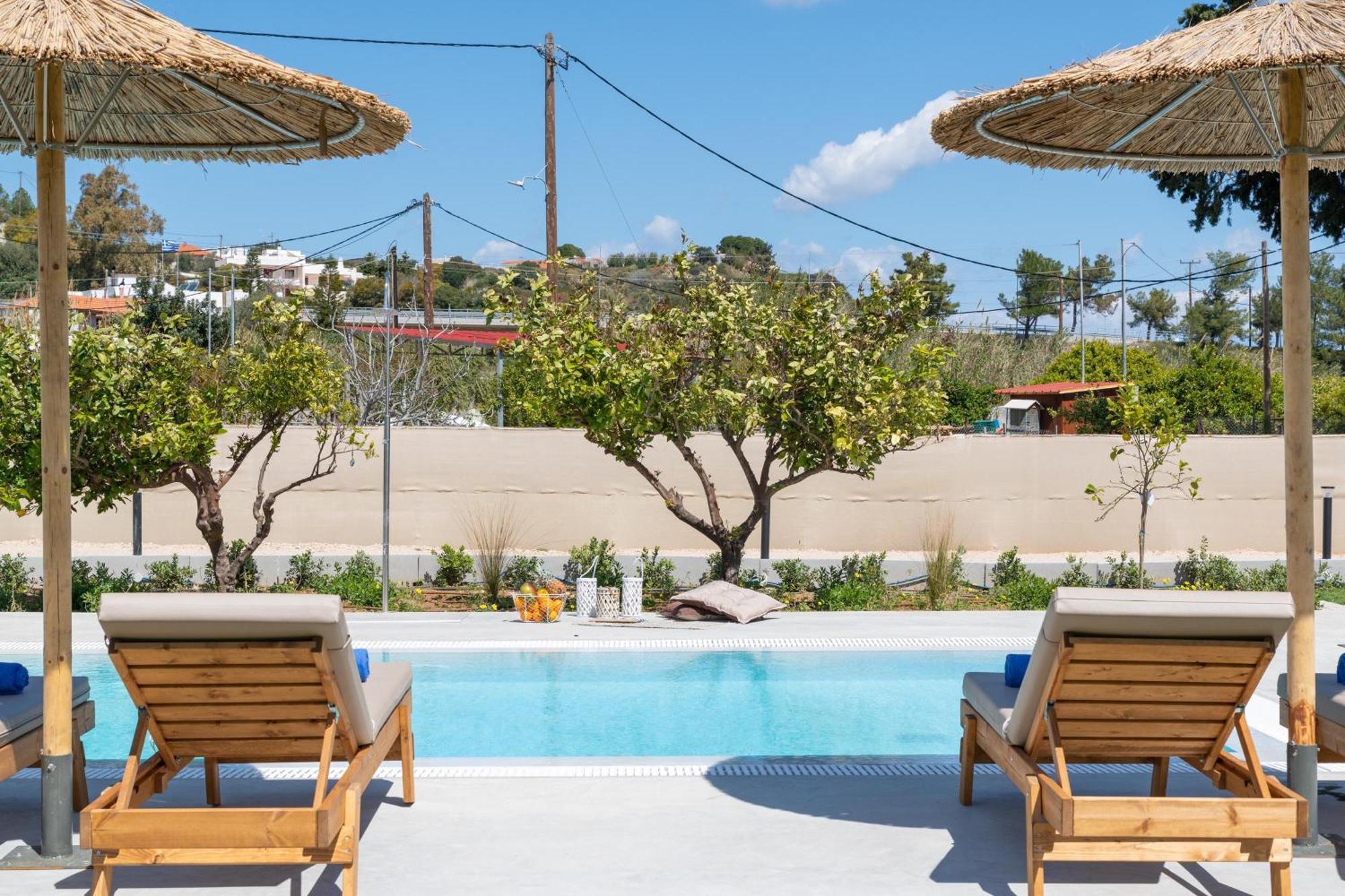 Ethria Pool Villa With Heated Jacuzzi Afantou Exteriör bild