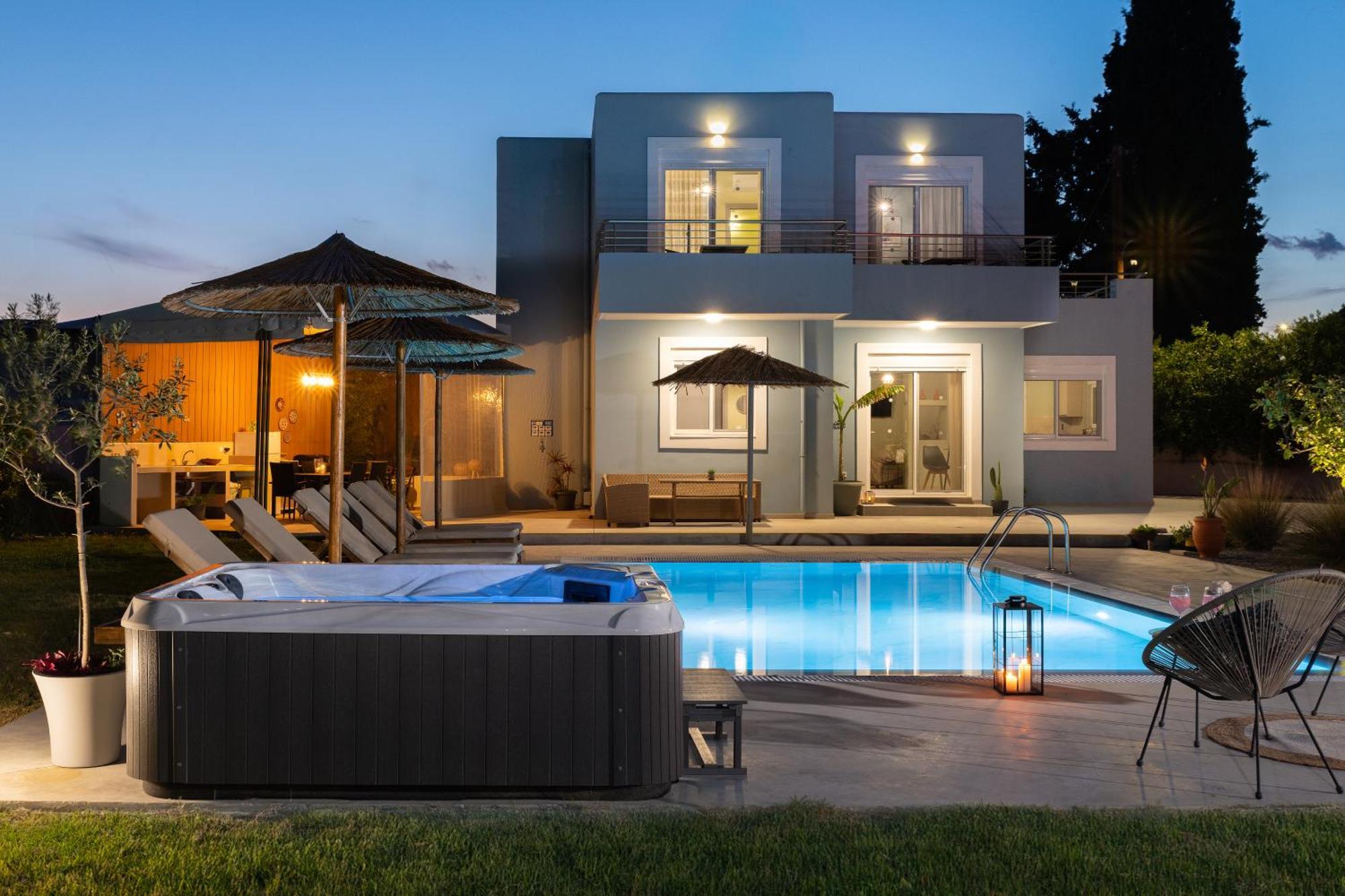 Ethria Pool Villa With Heated Jacuzzi Afantou Exteriör bild