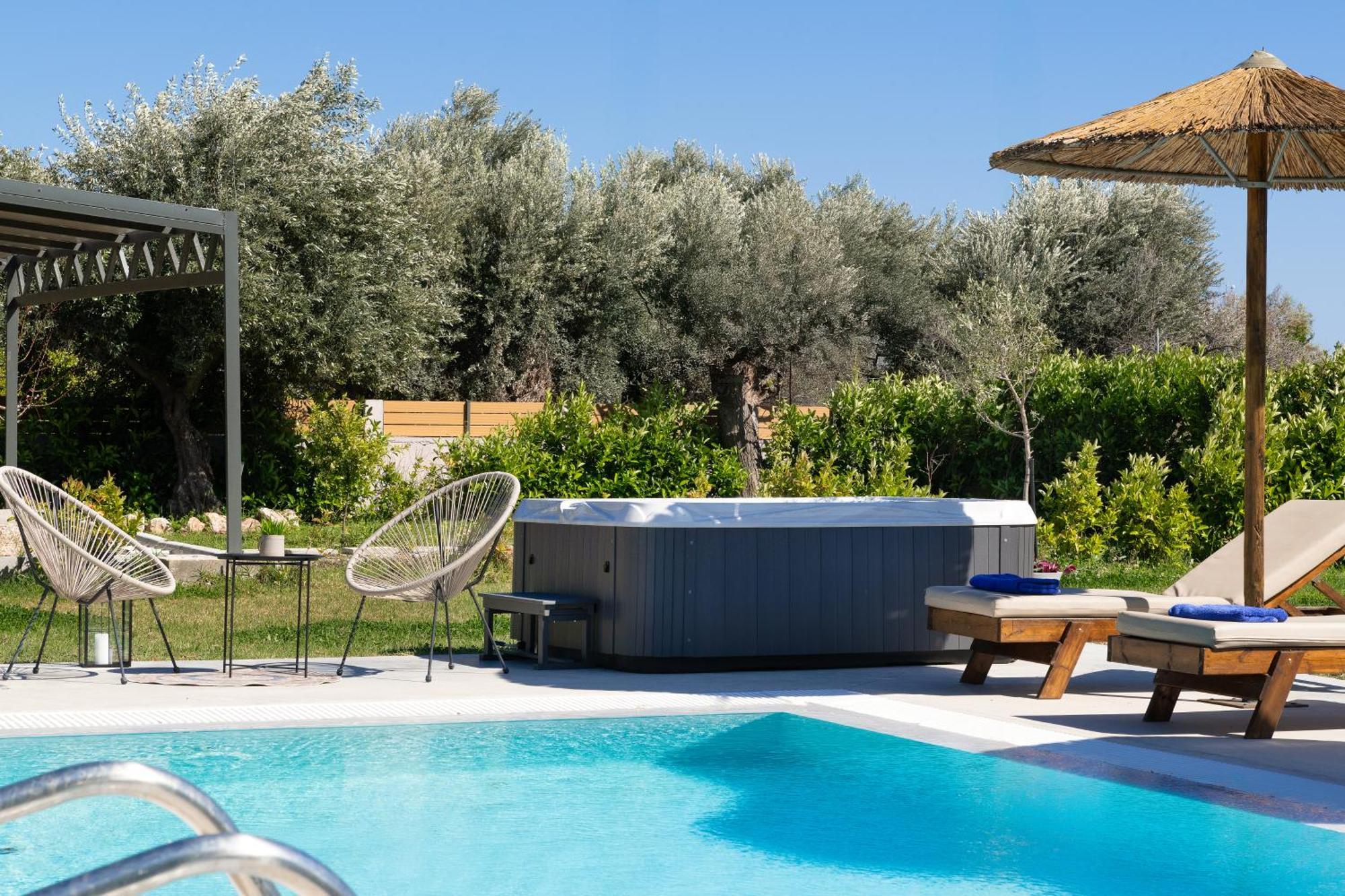 Ethria Pool Villa With Heated Jacuzzi Afantou Exteriör bild